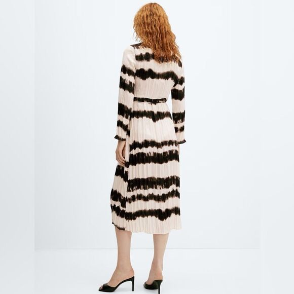 Mango tie dye front wrap midi dress - Picture 4 of 6